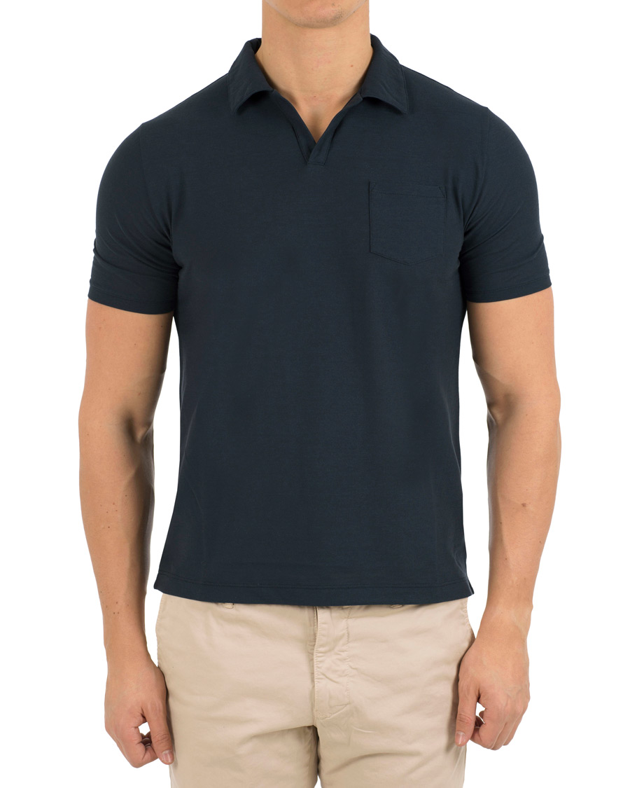 Herre | Pikéer | Zanone | Ice Cotton Buttonless Polo Navy