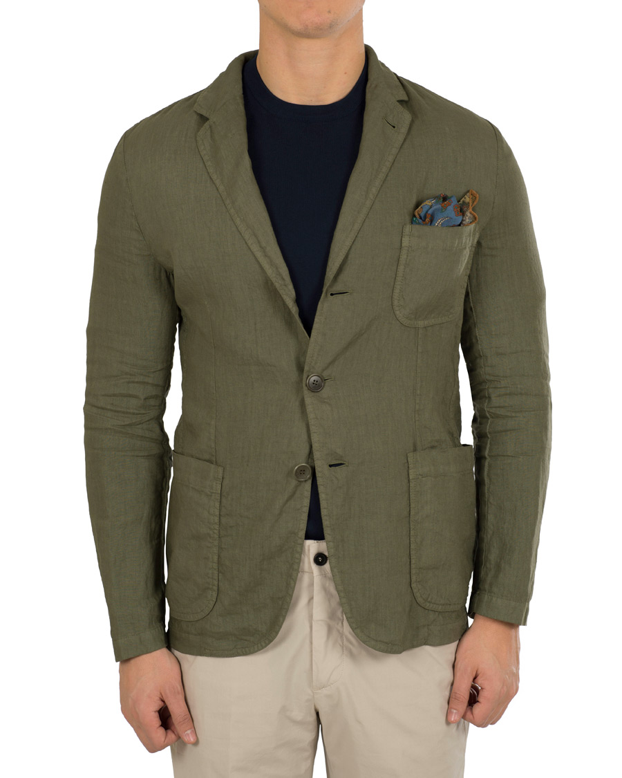 Herre | Dressjakker | Aspesi | Samuraki Linen Blazer Green