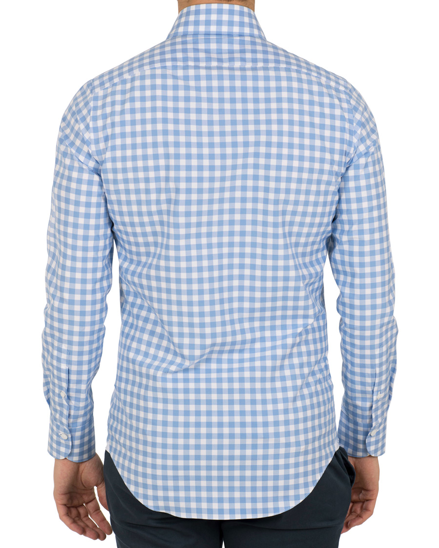 Herre | Skjorter | Finamore Napoli | Milano Slim Fit Check Shirt Light Blue
