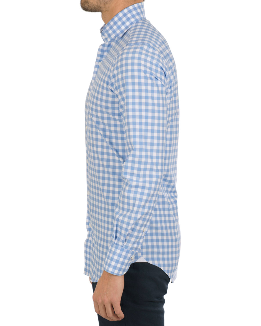 Herre | Skjorter | Finamore Napoli | Milano Slim Fit Check Shirt Light Blue