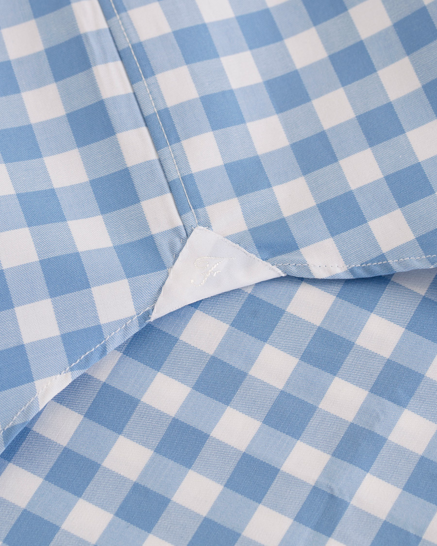 Herre | Skjorter | Finamore Napoli | Milano Slim Fit Check Shirt Light Blue
