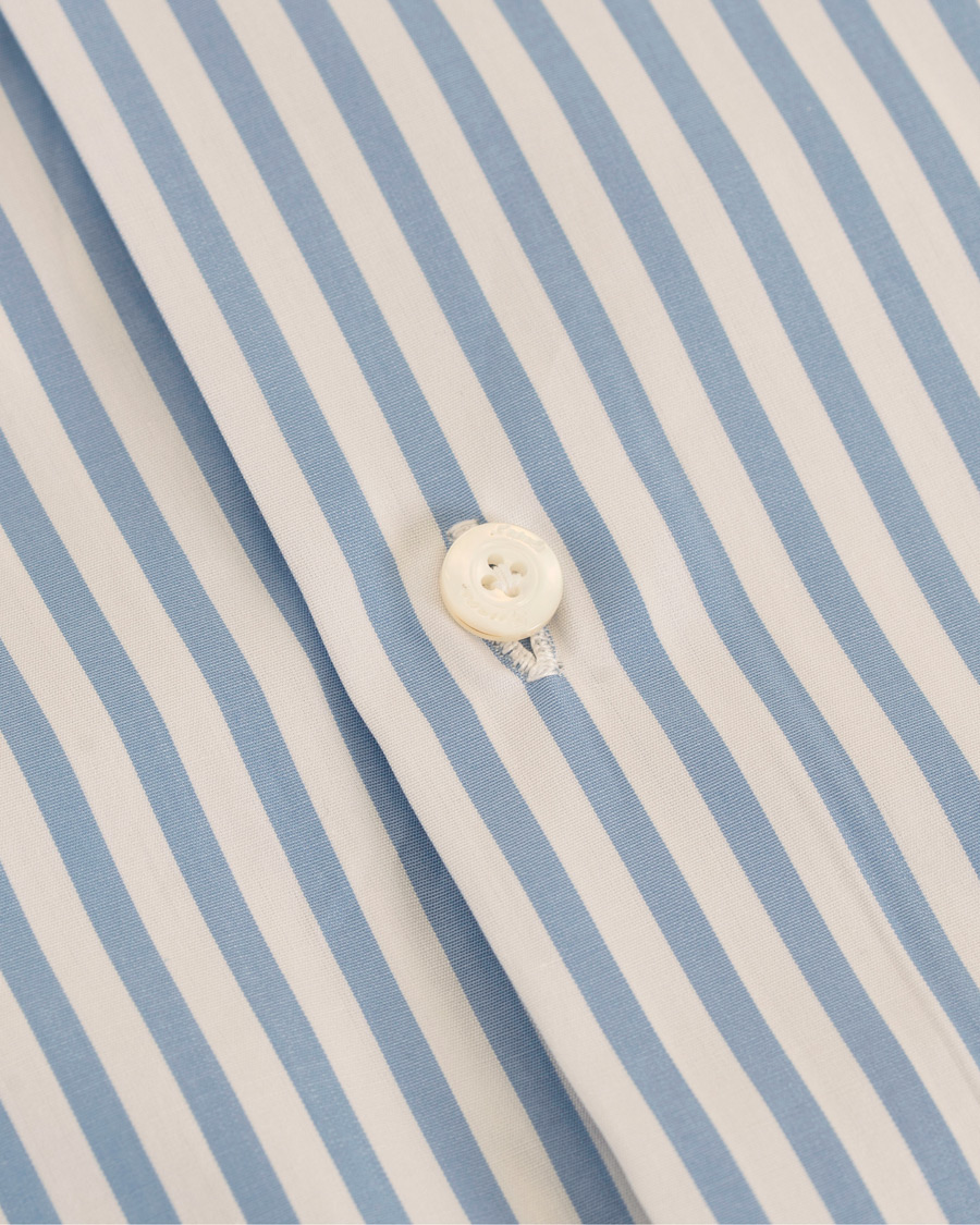 Herre | Skjorter | Finamore Napoli | Milano Slim Fit Button Down Stripe Shirt Light Blue