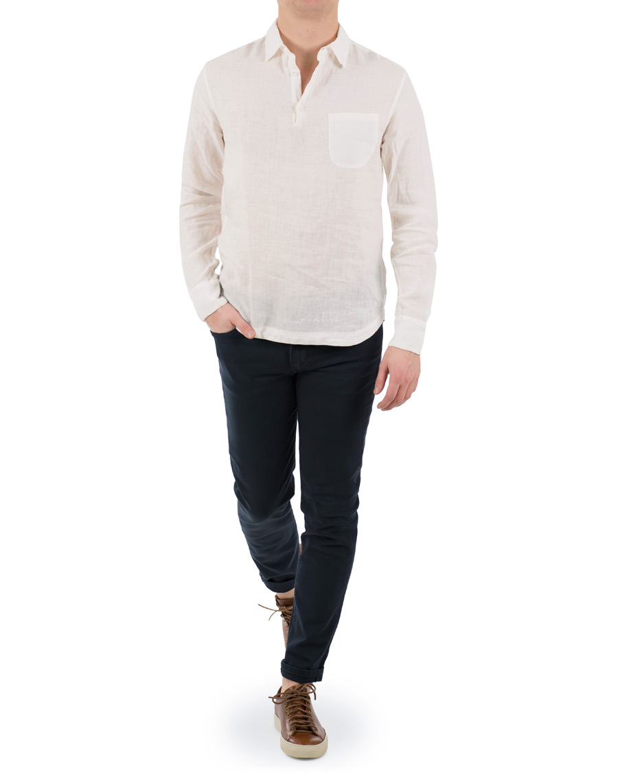 Herre | Skjorter | Barena | Pavan Popover Linen Shirt White
