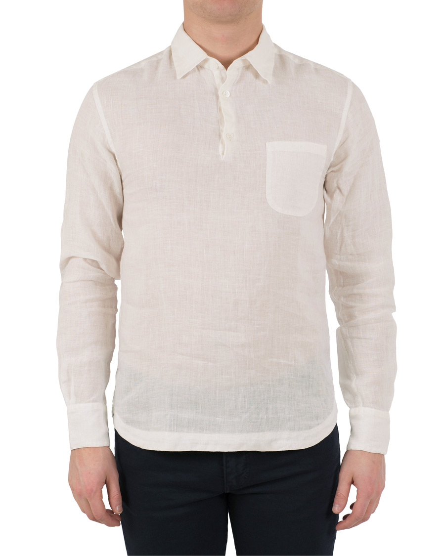Herre | Skjorter | Barena | Pavan Popover Linen Shirt White