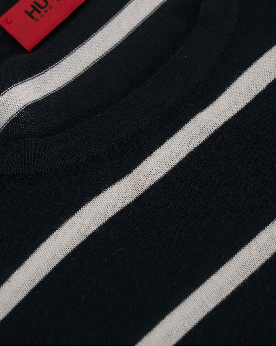 Herre | Gensere | HUGO | Simun Stripe Knitted Crew Neck Navy/White