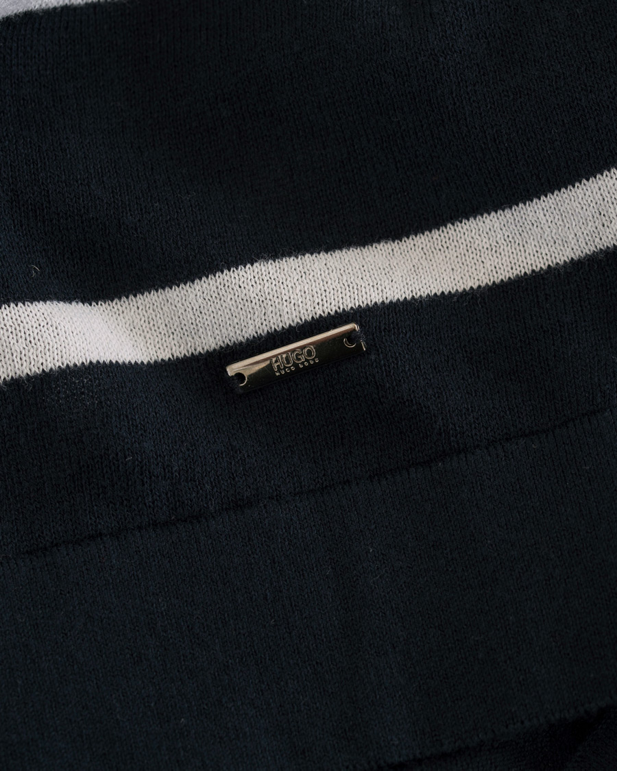 Herre | Gensere | HUGO | Simun Stripe Knitted Crew Neck Navy/White