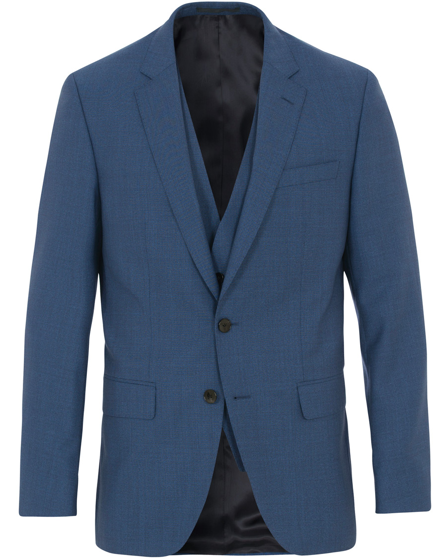 Herre | Dresser | BOSS BLACK | BOSS Huge/Genius 3-P Wool Drago Suit Blue