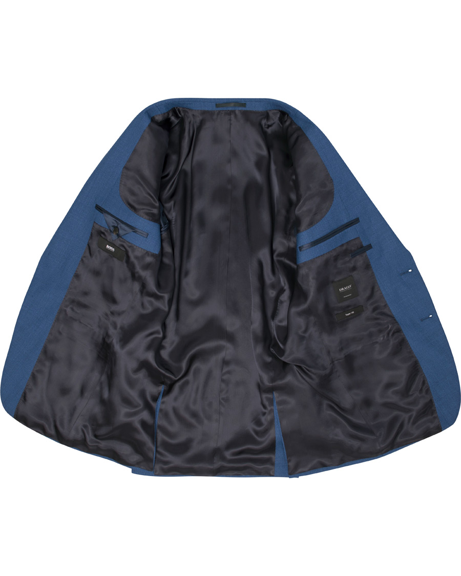 Herre | Dresser | BOSS BLACK | BOSS Huge/Genius 3-P Wool Drago Suit Blue