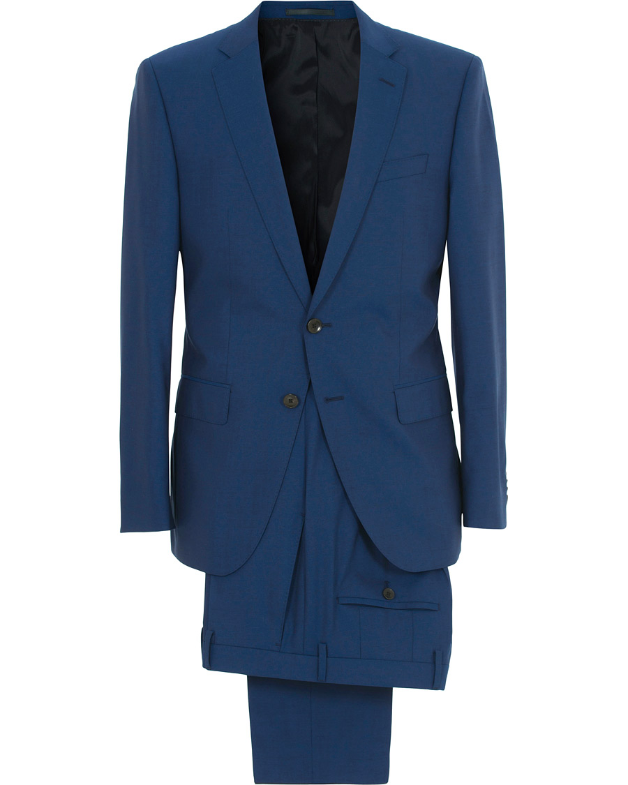 Herre | Dresser | BOSS BLACK | BOSS Huge/Genius Wool Guabello Suit Napoli Blue