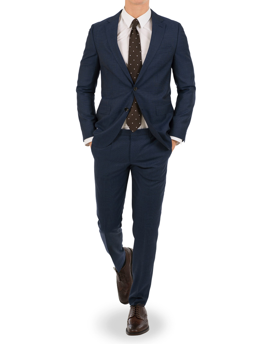 Herre | Dresser | BOSS BLACK | BOSS Novan/Ben Wool Drago Structure Suit Navy