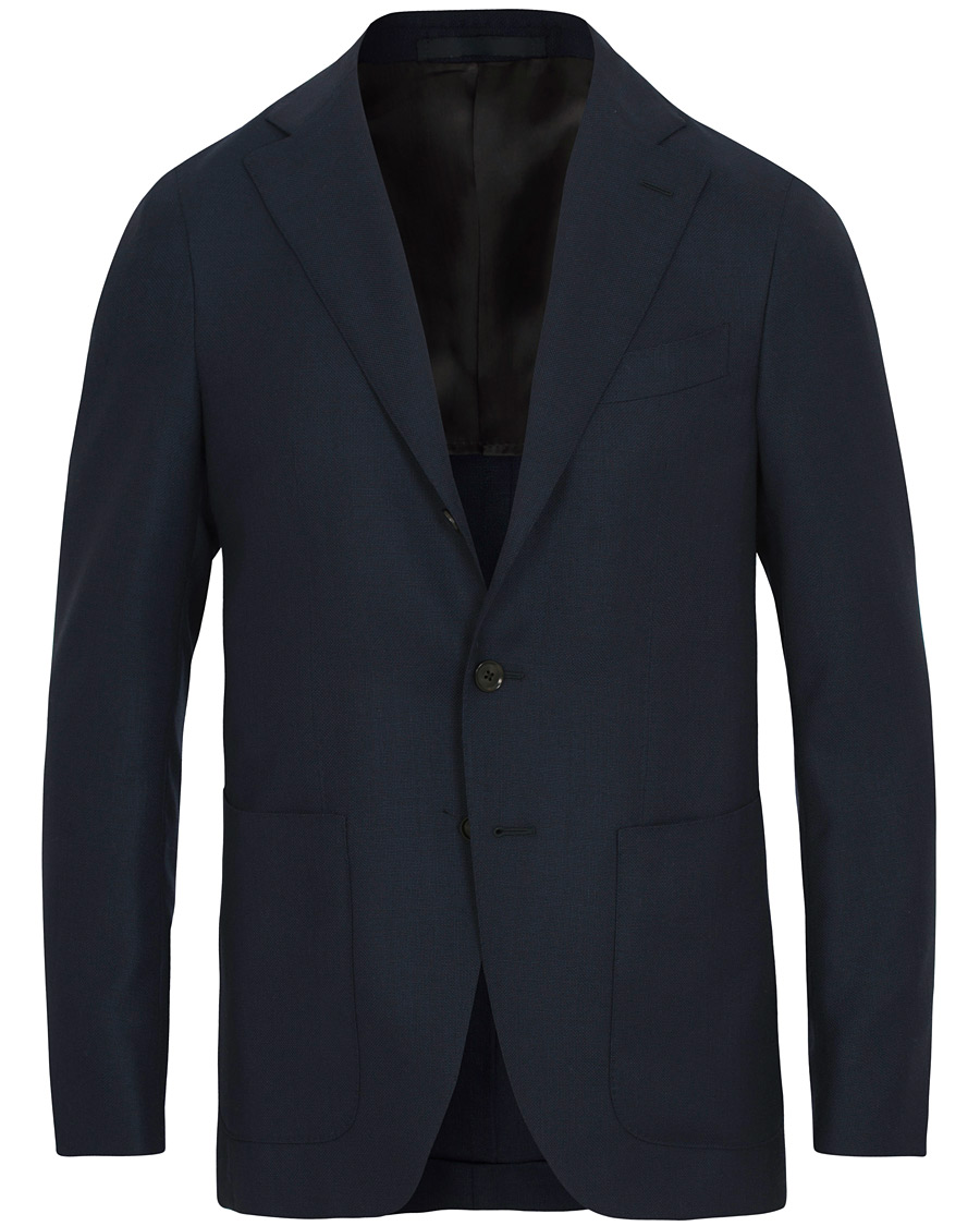 Herre | Dressjakker | Caruso | Structure Wool Blazer Navy