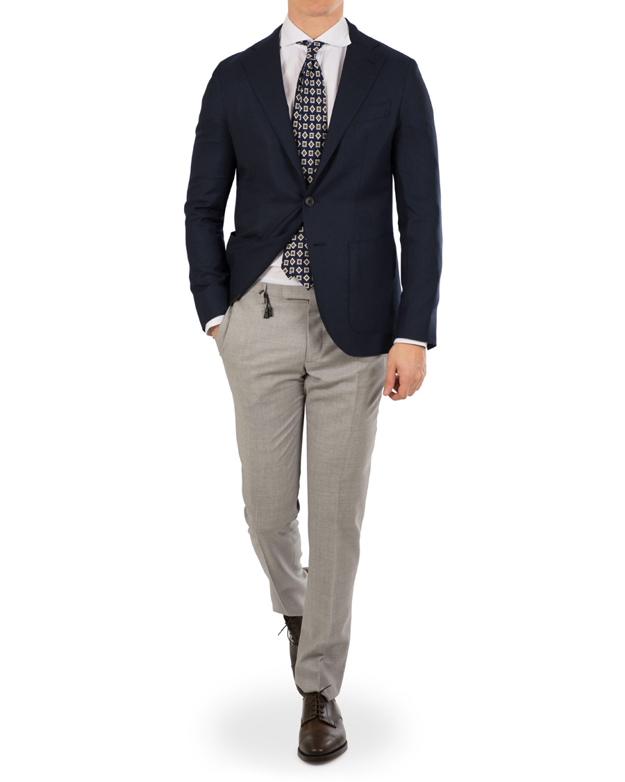 Herre | Dressjakker | Caruso | Structure Wool Blazer Navy