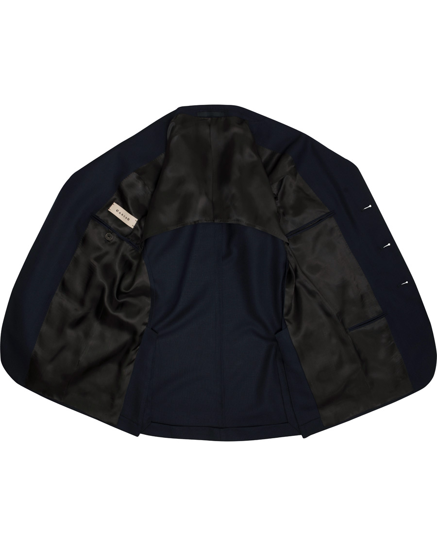 Herre | Dressjakker | Caruso | Structure Wool Blazer Navy