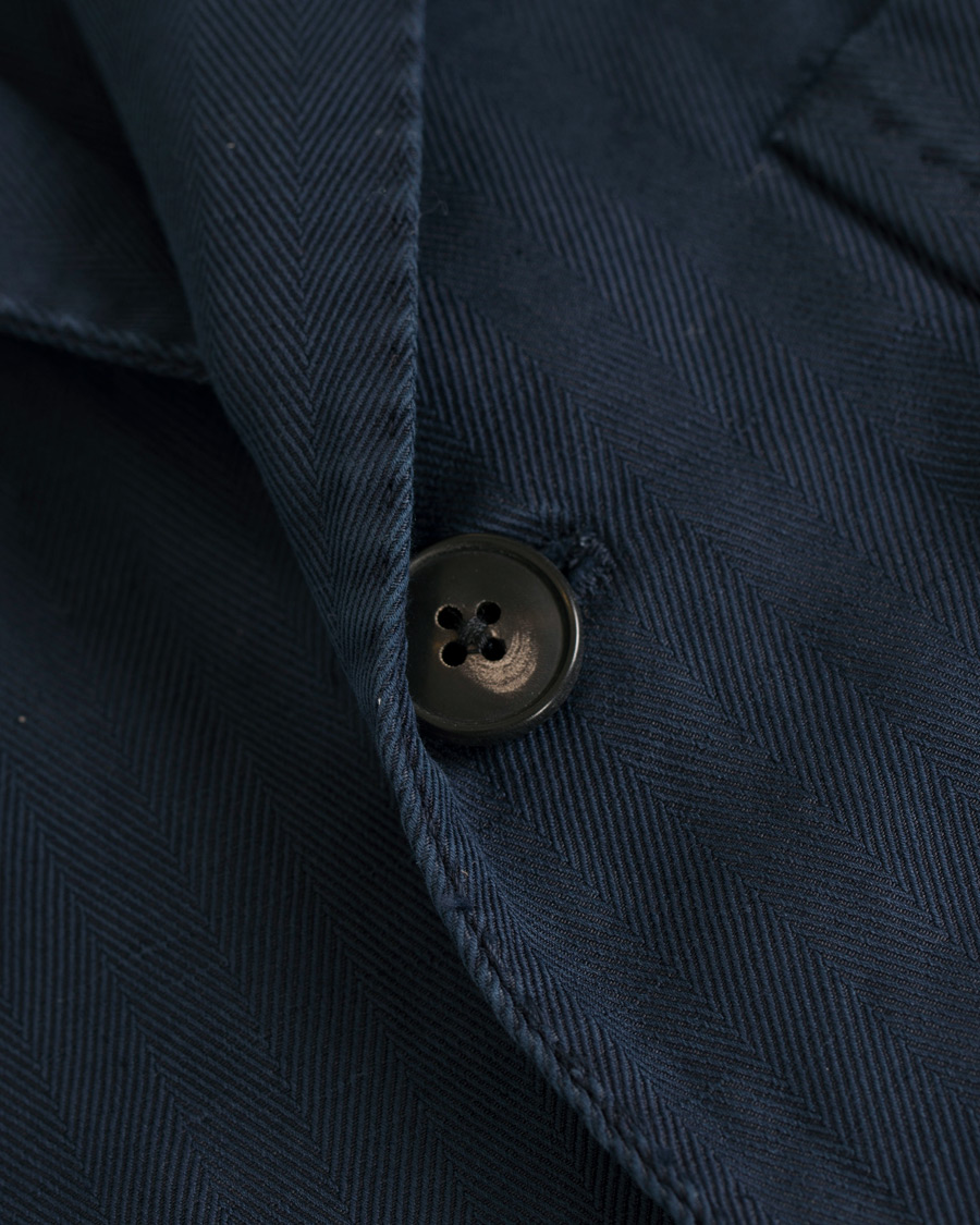 Herre | Dressjakker | Boglioli | K Jacket Stretch Cotton/Linen Herringbone Blazer Navy