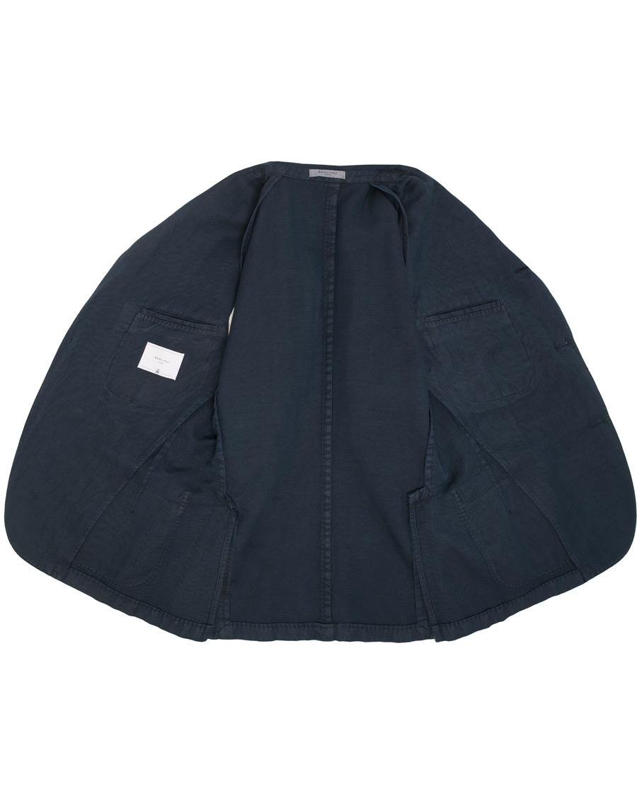 Herre | Dressjakker | Boglioli | K Jacket Stretch Cotton/Linen Herringbone Blazer Navy