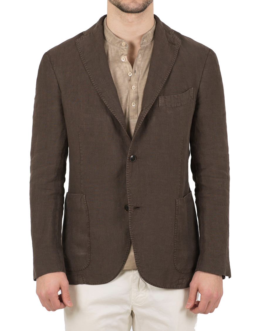Herre | Dressjakker | Boglioli | K Jacket Linen Blazer Brown