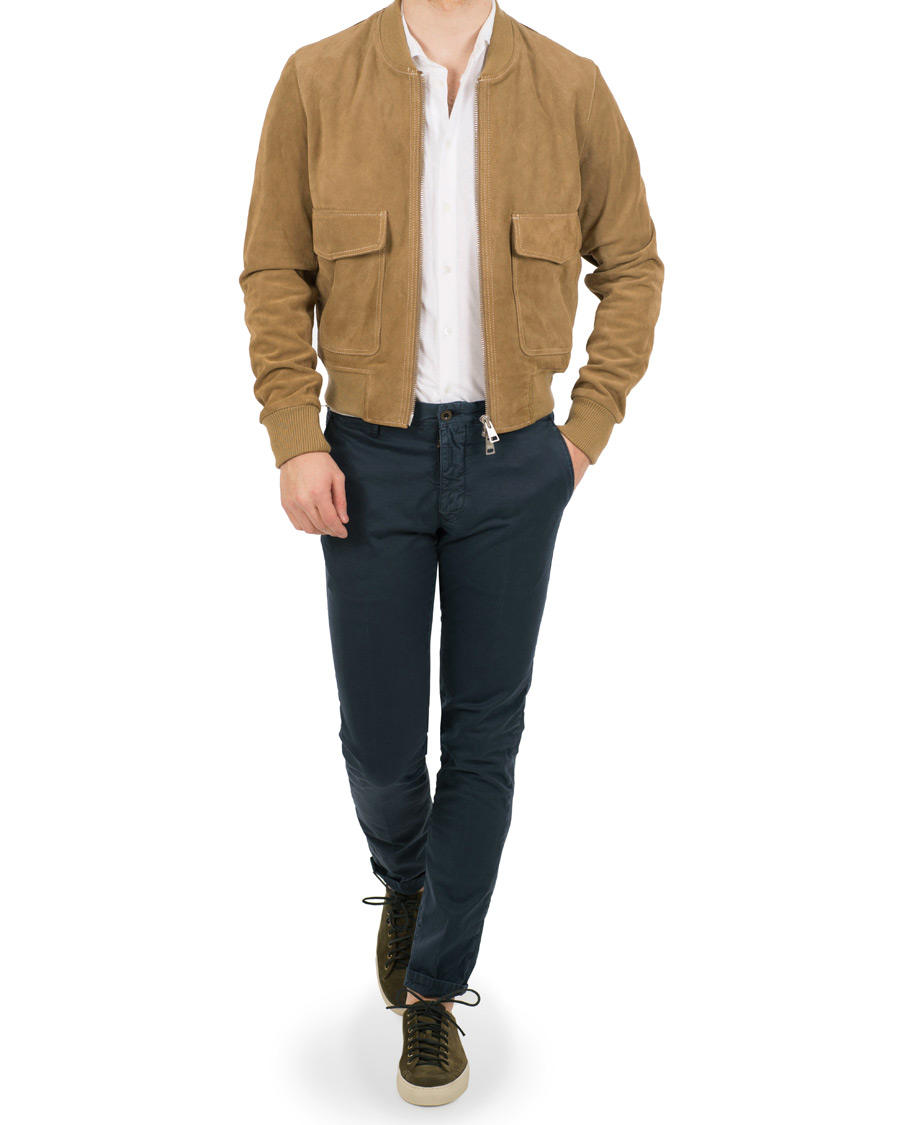 Herre | Bukser | Incotex | Slim Fit Stretch Slacks Navy