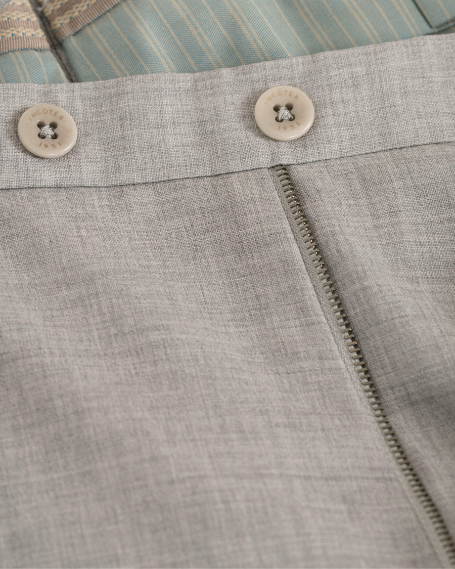 Herre | Bukser | Incotex | Slim Fit Wool Trousers Light Grey
