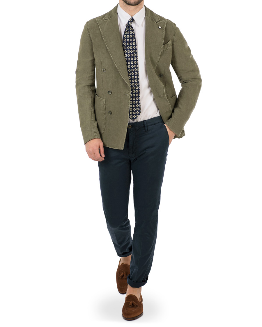 Herre | Dressjakker | L.B.M. 1911 | Tom Slim Double Breasted Blazer Washed Green