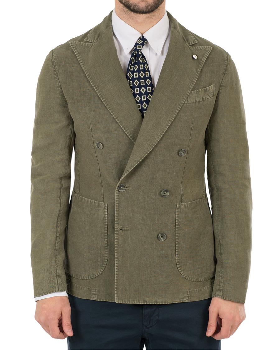 Herre | Dressjakker | L.B.M. 1911 | Tom Slim Double Breasted Blazer Washed Green