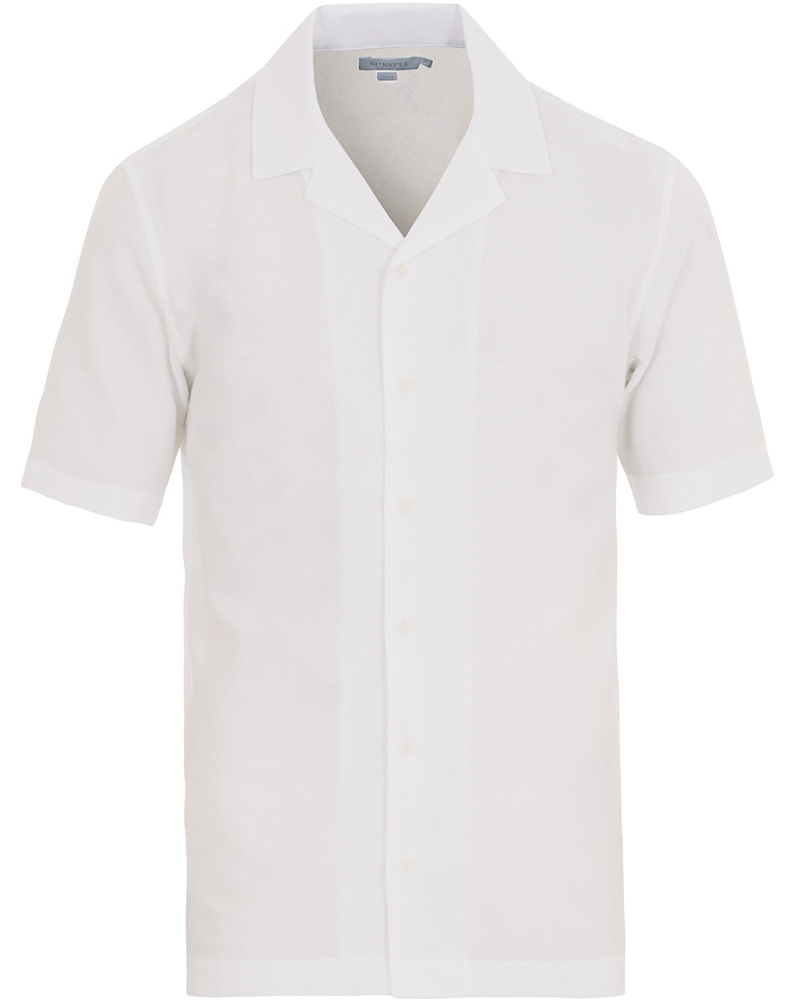 Herre | Skjorter | Sunspel | Riviera Camp Collar Short Sleeve Shirt White