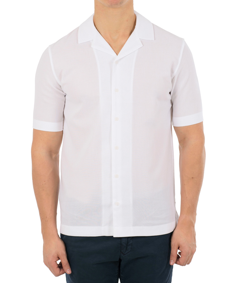 Herre | Skjorter | Sunspel | Riviera Camp Collar Short Sleeve Shirt White