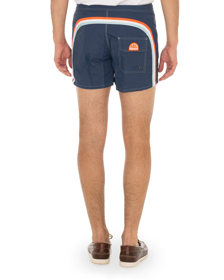 Herre | Badeshorts | Sundek | Rainbow Mid Length Swim Shorts Navy W28