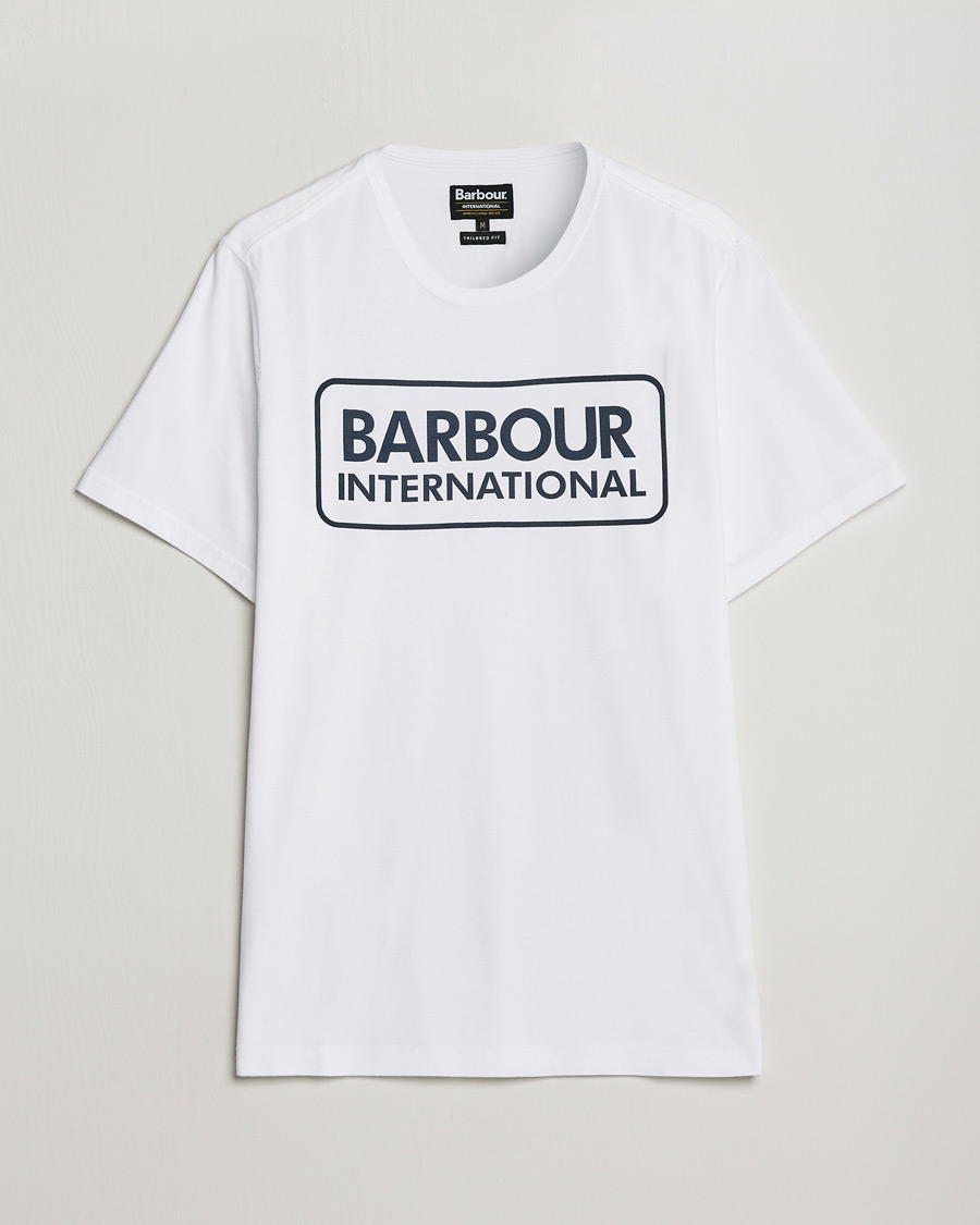 Herre |  | Barbour International | Large Logo Crew Neck Tee White