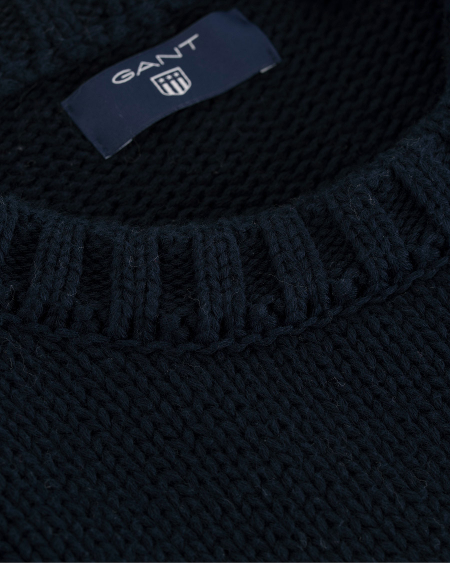 Herre | Gensere | GANT | Fisherman Stripe Crew Neck Evening Blue