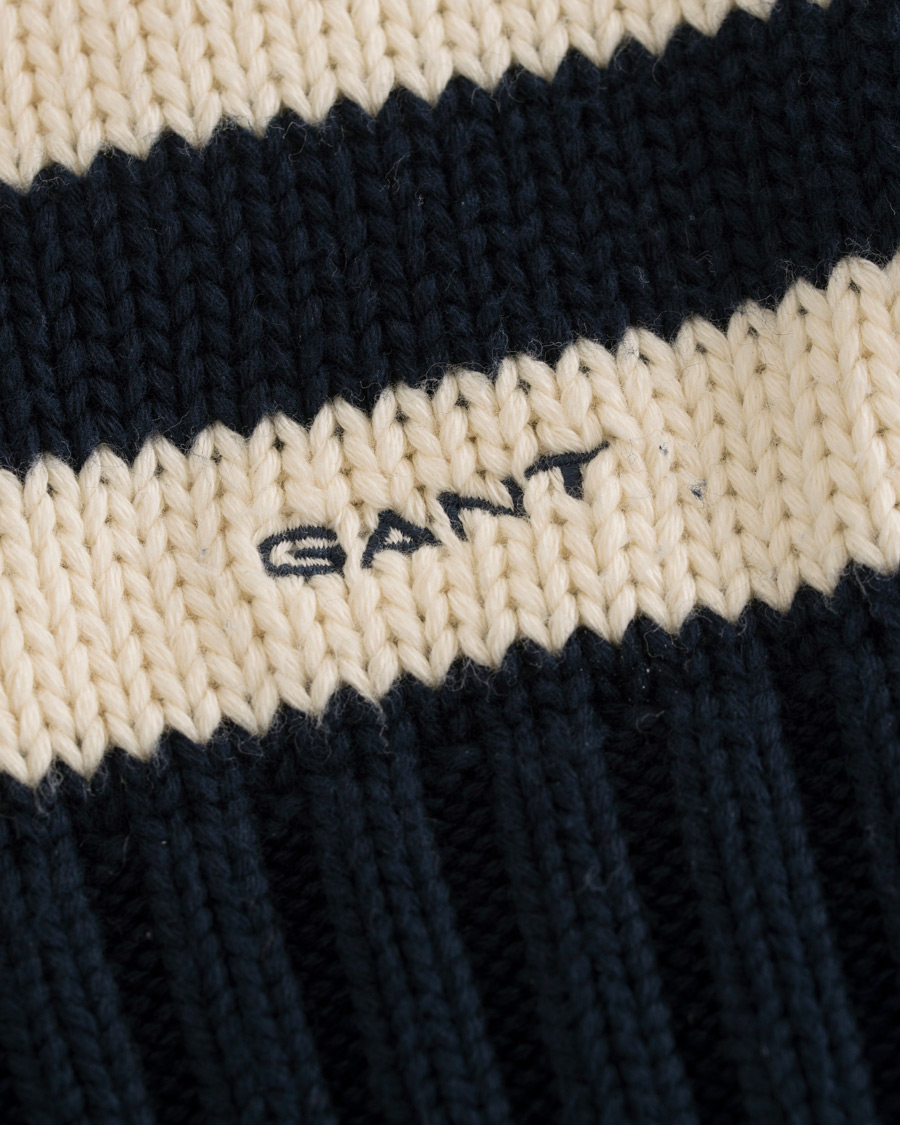 Herre | Gensere | GANT | Fisherman Stripe Crew Neck Evening Blue