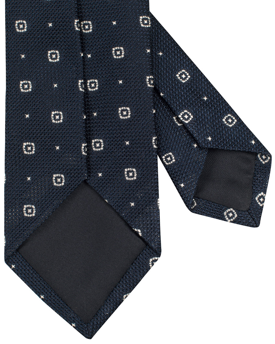 Herre | Drake's Woven Jaquard Medallion 8 cm Tie Navy | Drake's | Woven Jaquard Medallion 8 cm Tie Navy