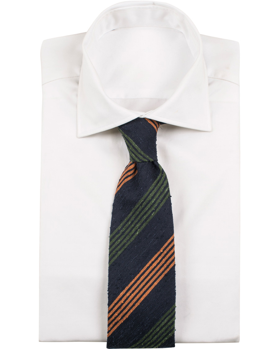 Herre | Drake's Woven Jaqtang Stripe 8 cm Tie Navy | Drake's | Woven Jaqtang Stripe 8 cm Tie Navy
