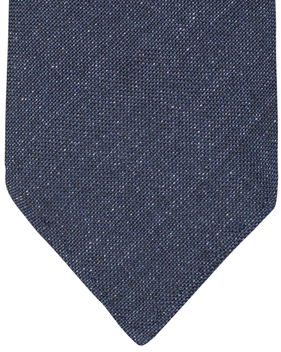 Herre | Drake's Linen Structure 8 cm Tie Dark Blue | Drake's | Linen Structure 8 cm Tie Dark Blue