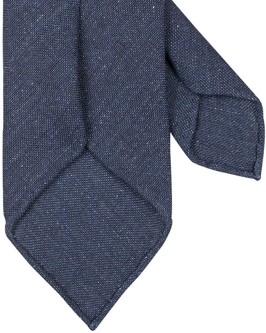 Herre | Drake's Linen Structure 8 cm Tie Dark Blue | Drake's | Linen Structure 8 cm Tie Dark Blue