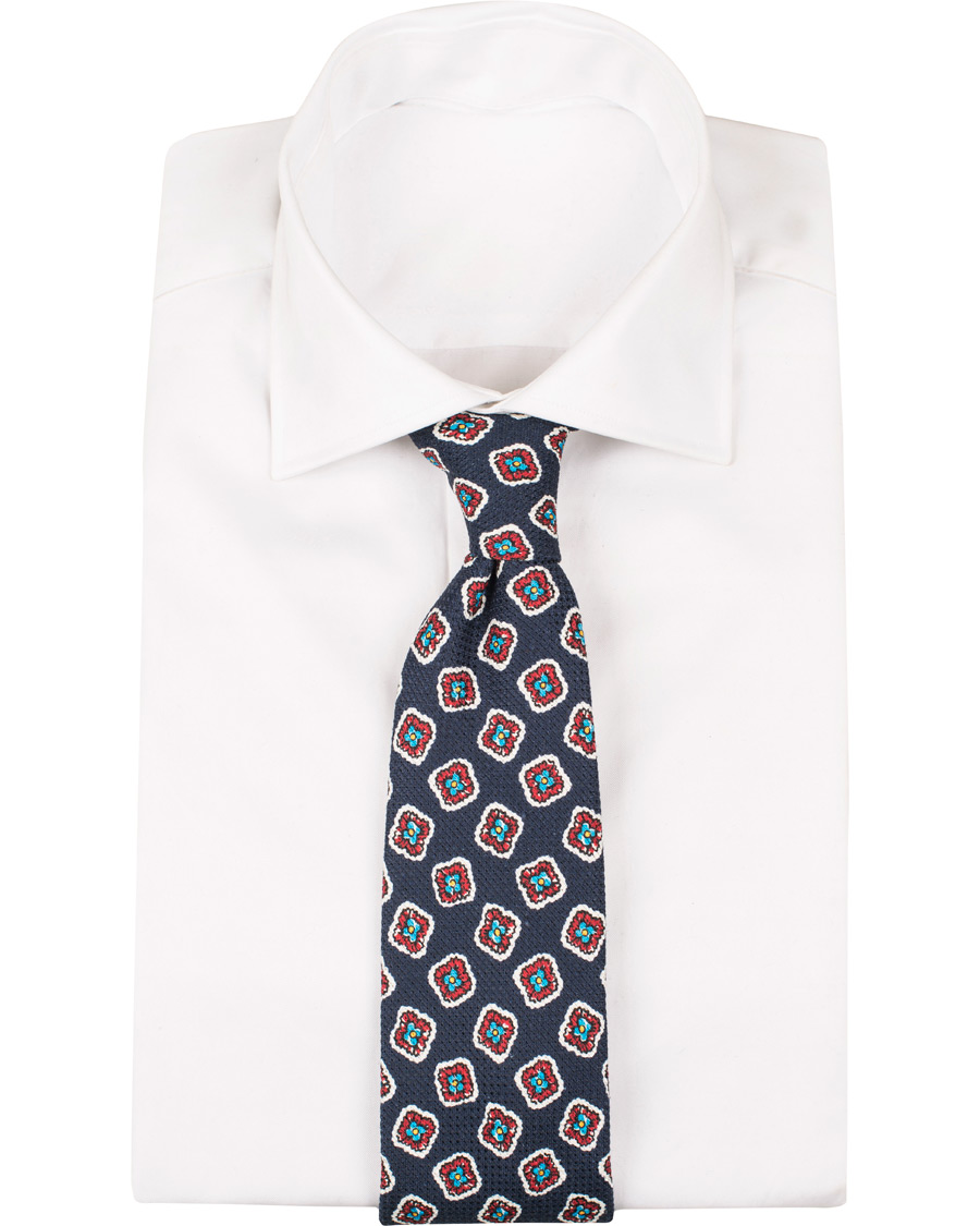 Herre | Drake's Silk Woven 8 cm Tie Navy | Drake's | Silk Woven 8 cm Tie Navy