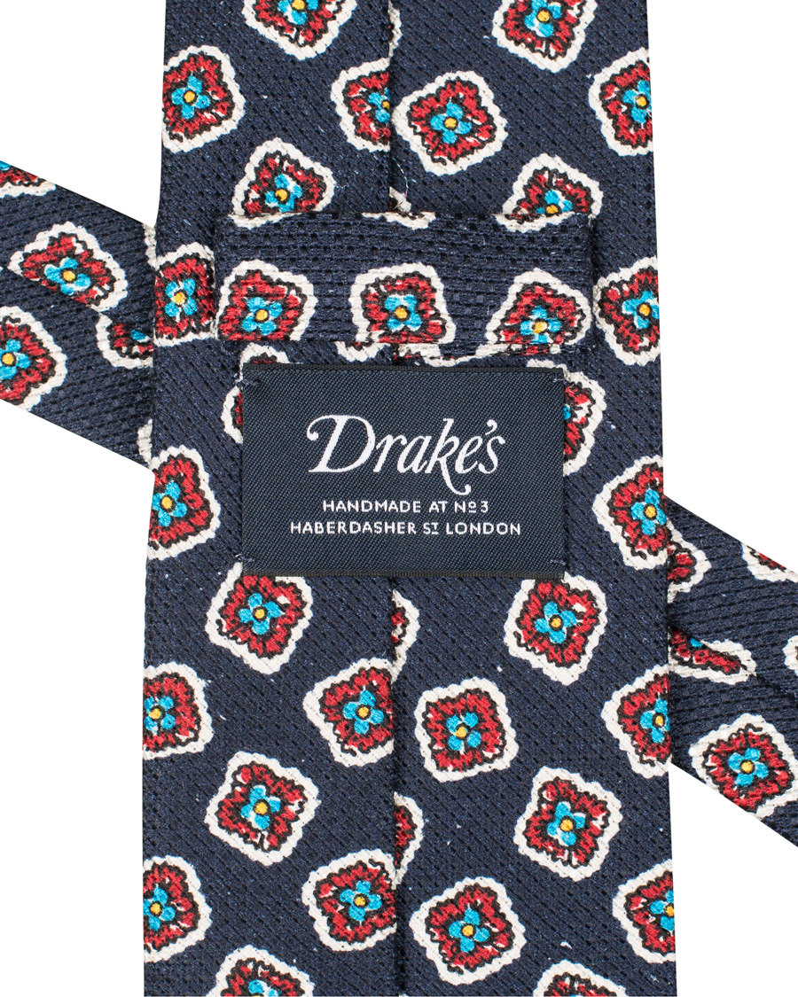 Herre | Drake's Silk Woven 8 cm Tie Navy | Drake's | Silk Woven 8 cm Tie Navy