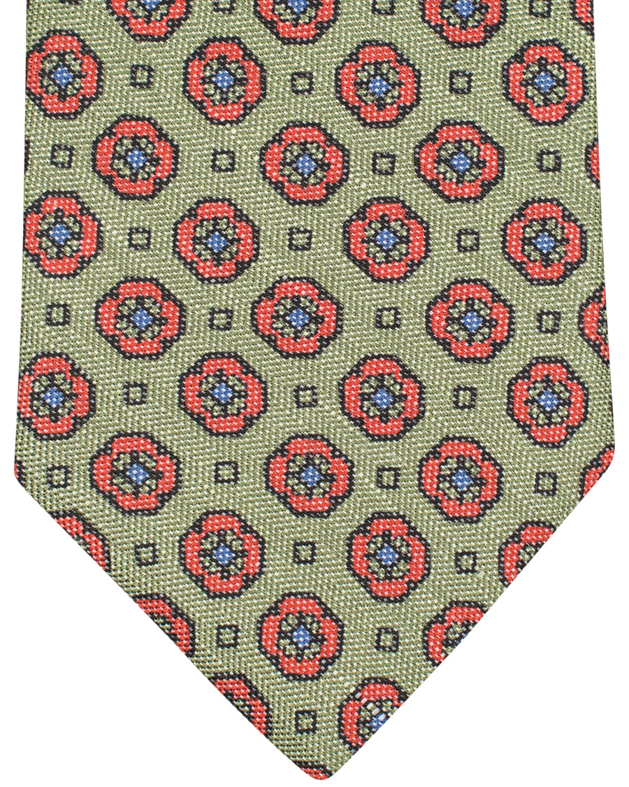 Herre | Drake's Silk Medallion 8 cm Tie Green | Drake's | Silk Medallion 8 cm Tie Green