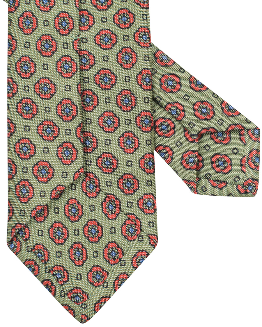 Herre | Drake's Silk Medallion 8 cm Tie Green | Drake's | Silk Medallion 8 cm Tie Green