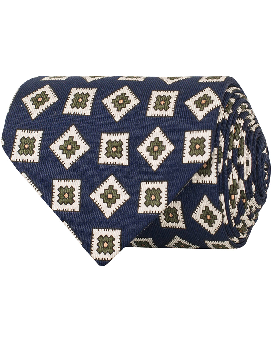 Herre | Drake's Silk Square 8 cm Tie Navy | Drake's | Silk Square 8 cm Tie Navy