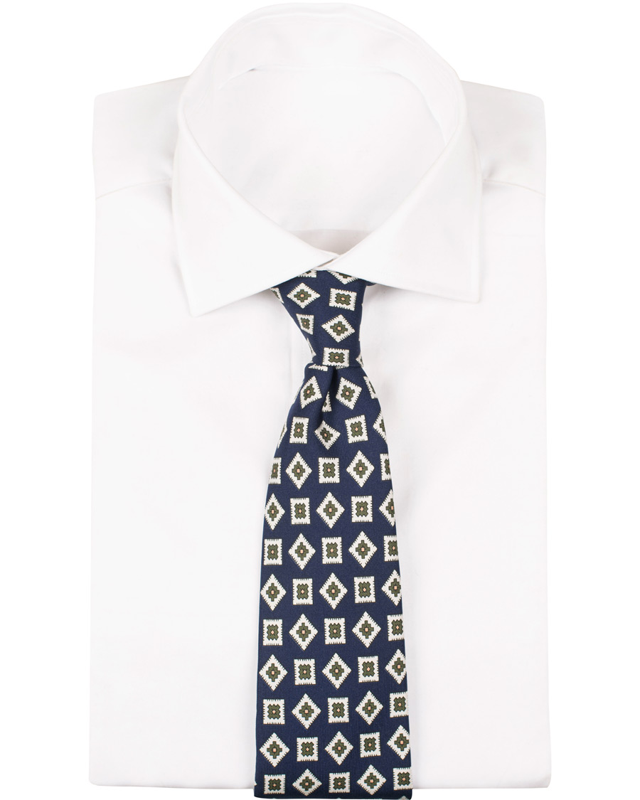 Herre | Drake's Silk Square 8 cm Tie Navy | Drake's | Silk Square 8 cm Tie Navy