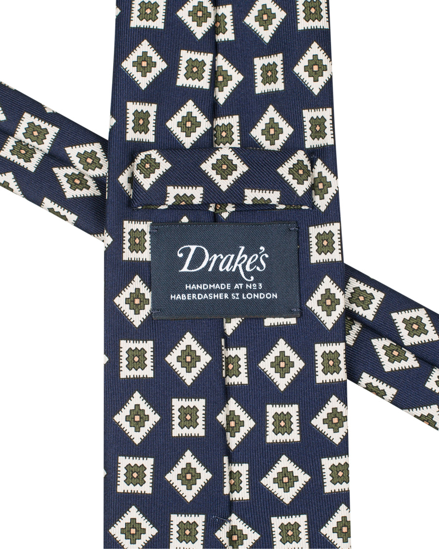 Herre | Drake's Silk Square 8 cm Tie Navy | Drake's | Silk Square 8 cm Tie Navy