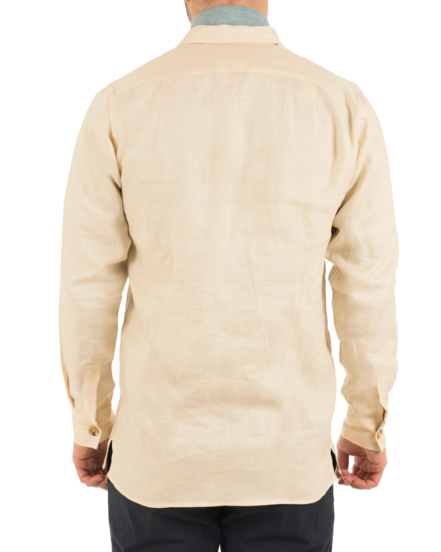 Herre | Skjorter | Drake's | Linen Safari Schacket Off White