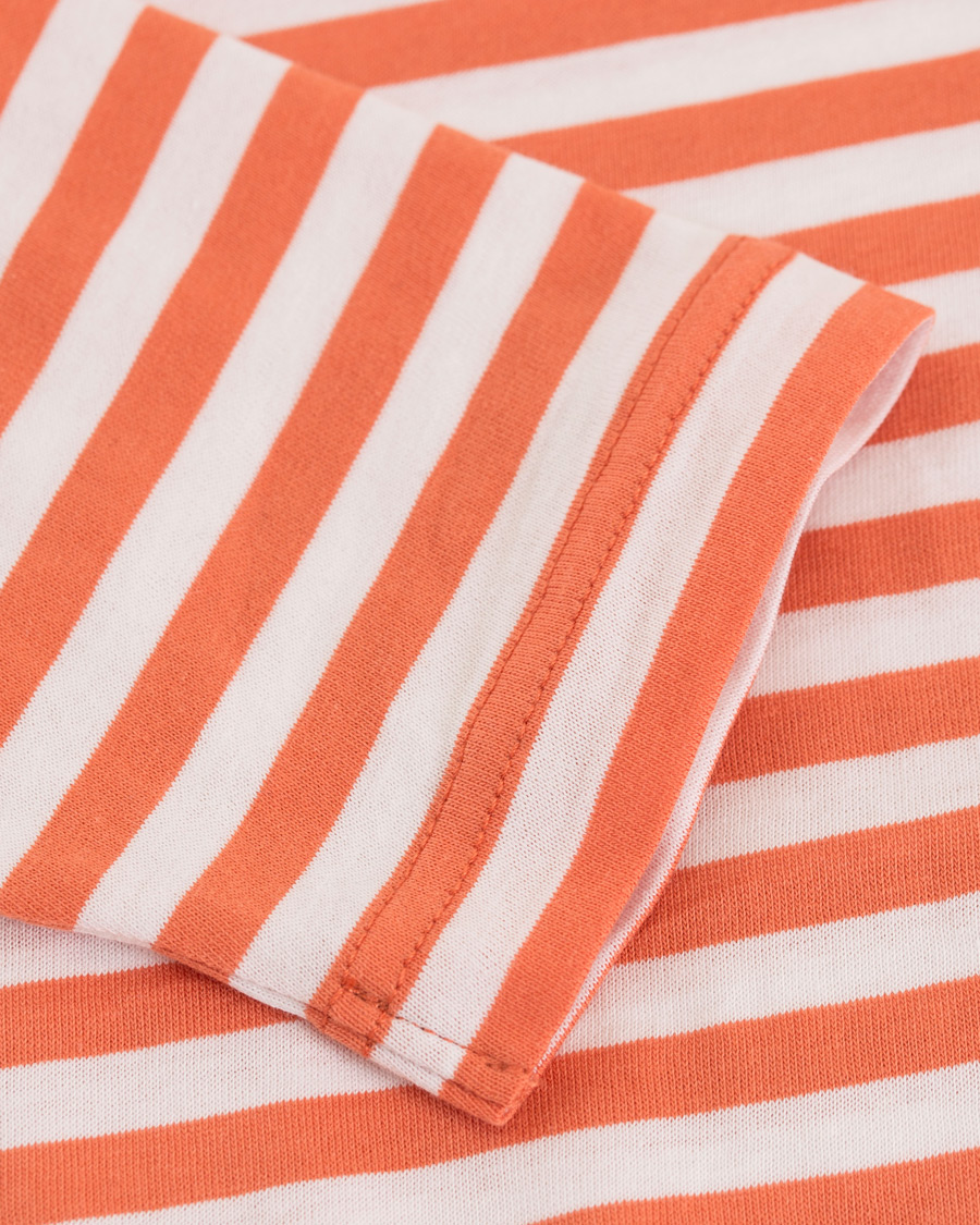 Herre | T-Shirts | Norse Projects | James Logo Stripe Long Sleeve Tee Burned Red