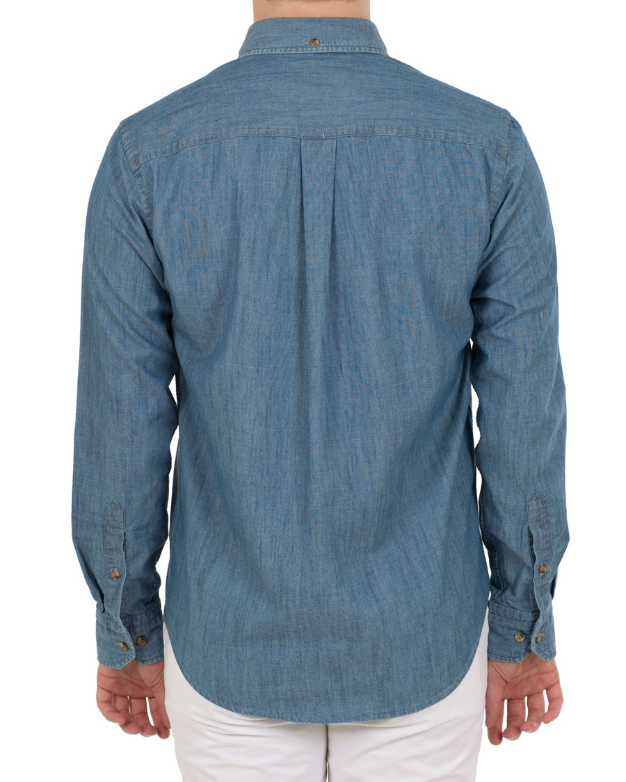 Herre | Skjorter | Eton | Slim Fit Popover Indigo Shirt Light Washed
