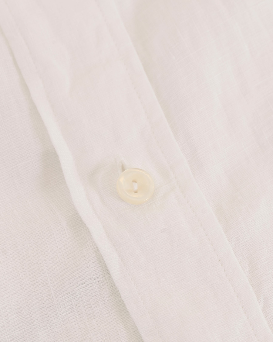 Herre | Skjorter | Eton | Slim Fit Linen Button Down Shirt White