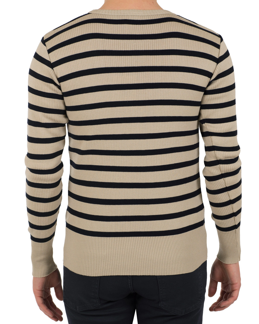 Herre | Gensere | S.N.S. Herning | Sub Striped Knitted Sweater Desert Sand/Marine