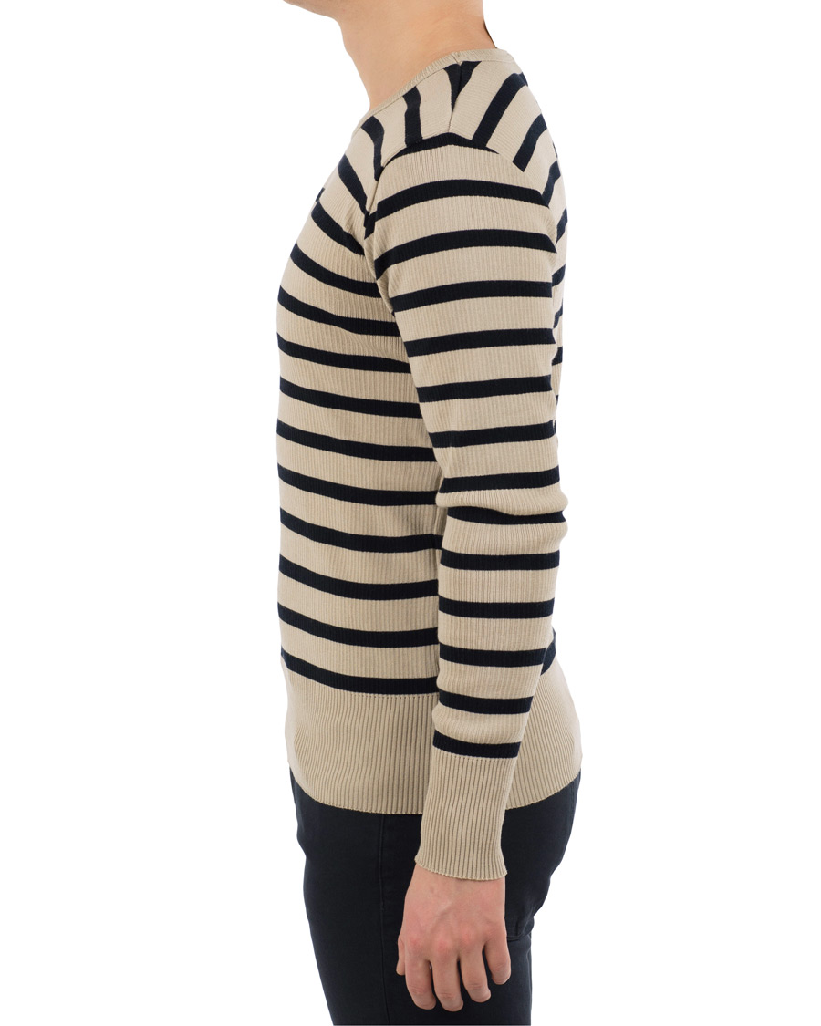 Herre | Gensere | S.N.S. Herning | Sub Striped Knitted Sweater Desert Sand/Marine