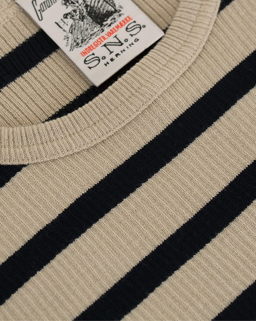 Herre | Gensere | S.N.S. Herning | Sub Striped Knitted Sweater Desert Sand/Marine