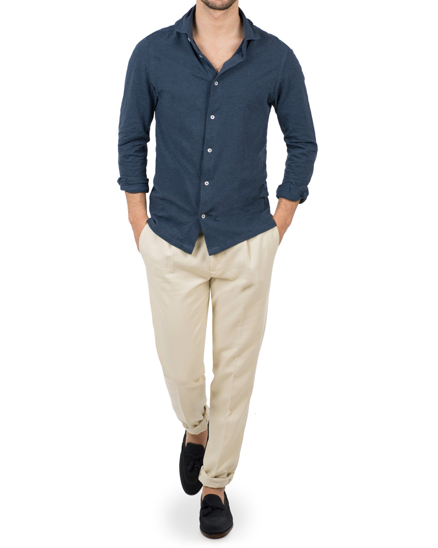 Herre | Skjorter | Barba Napoli | Jersey Shirt Blue