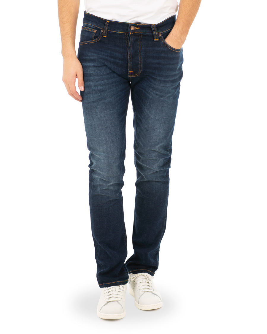 Herre | Jeans | Nudie Jeans | Dude Dan Organic Slim Fit Jeans Dark Deep Worn